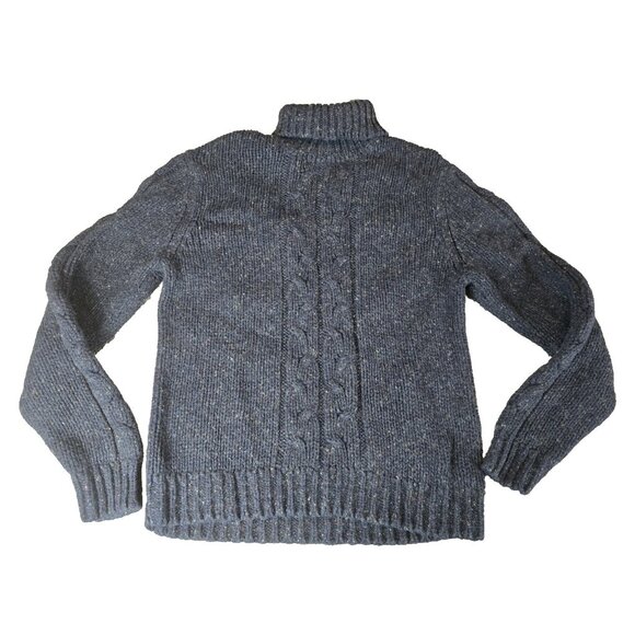 GAP Vintage Men's Blue Donegal Turtleneck Large Cable Knit Wool Blend Sweater - Picture 1 of 6